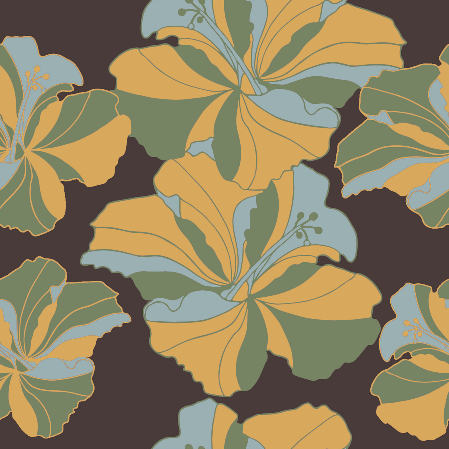 Tropical Cayena Full Chef Apron in Brown in Mid Weight Cotton Twill