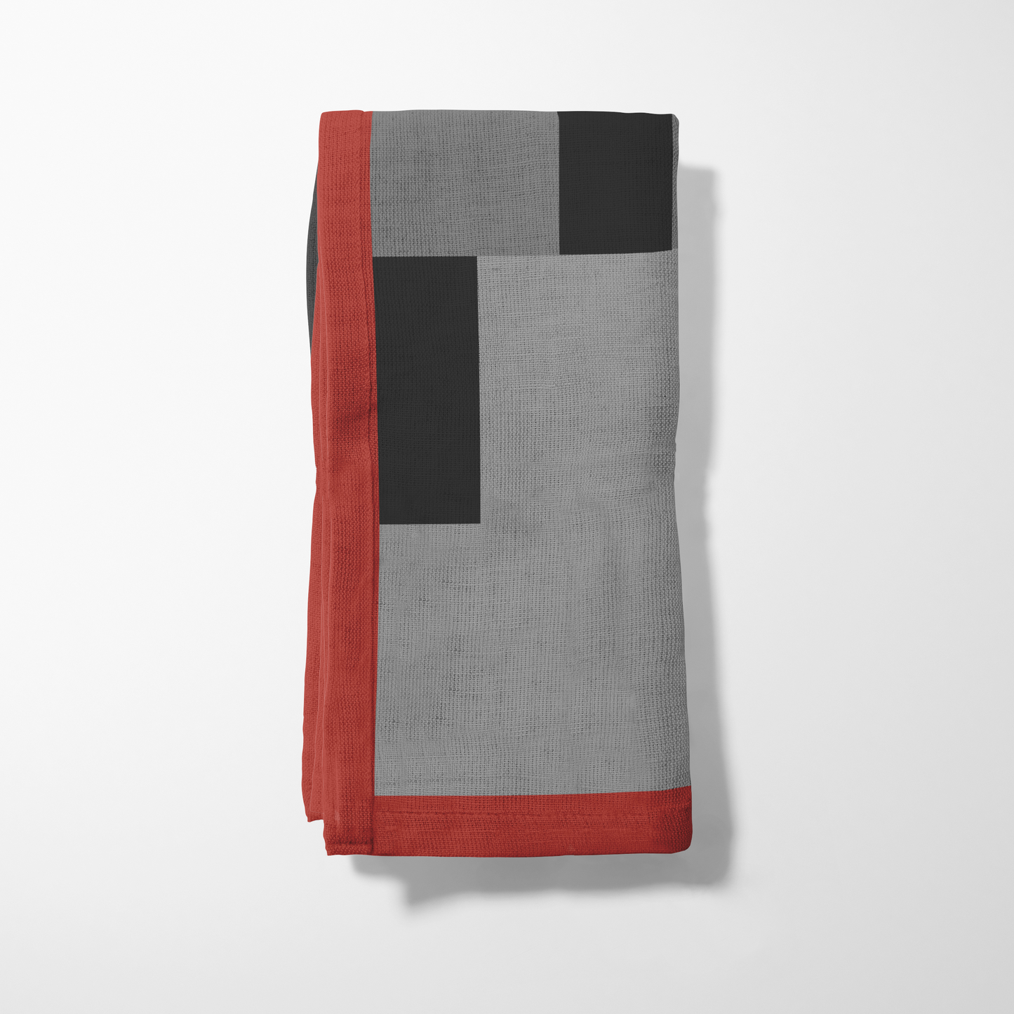Red Geometric in Linen