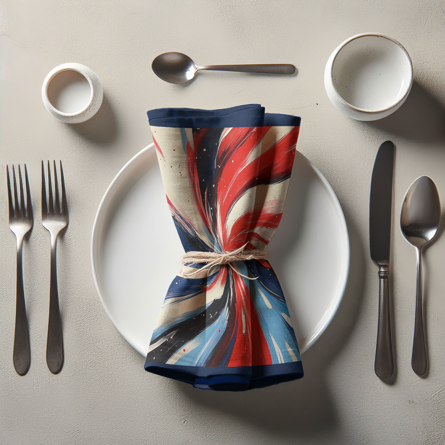 Red, White & Blue Swirls Napkin