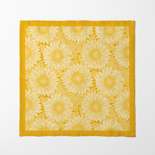 Subtle Sunflowers Napkin in Organic Cotton Voile