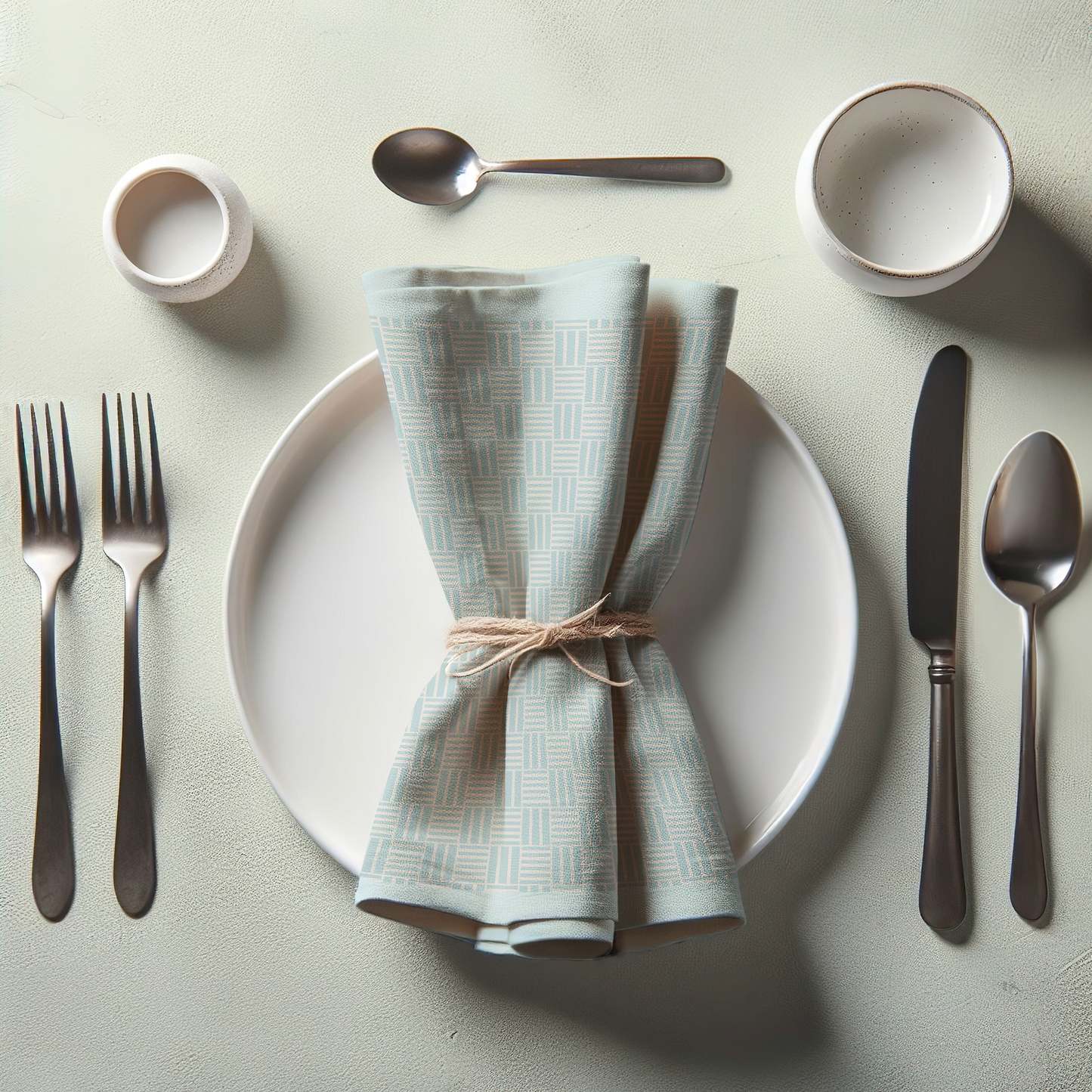 Checkered Stripes Napkin in Blue