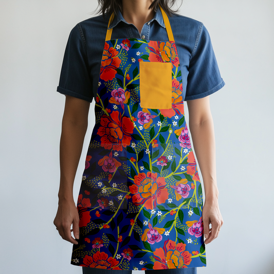 Homegrown Love Full Chef Apron in Mid Weight Cotton Twill