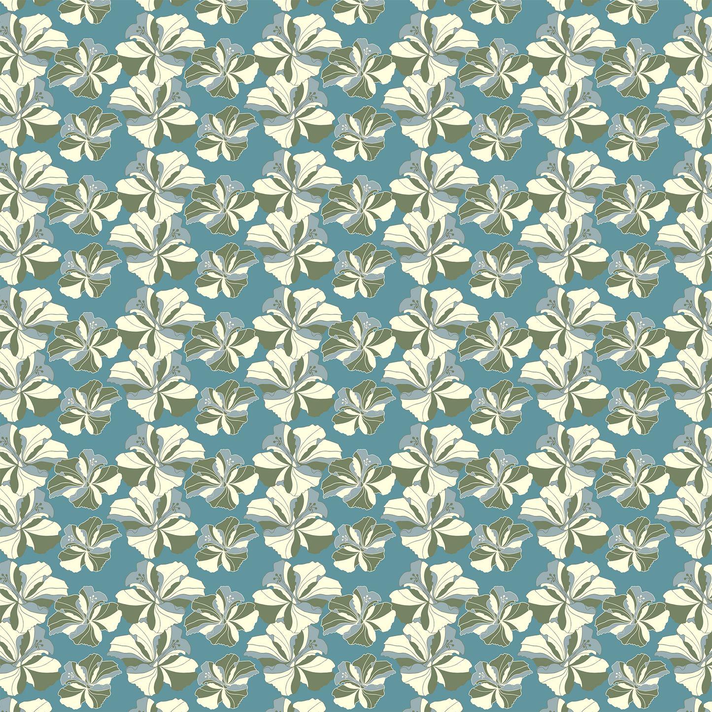 Tea Towel Cayena in Blue in Mid Weight Cotton Twill