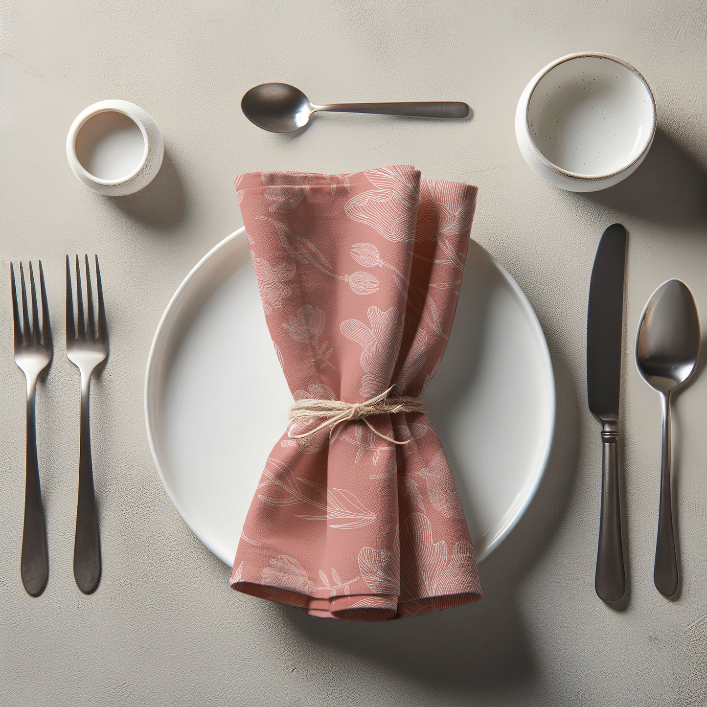 Summer Flowers Napkin in Coral