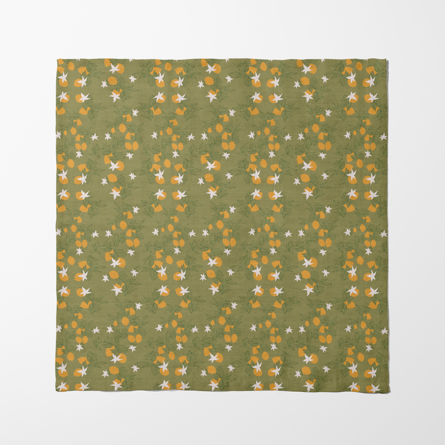 Lemon Flower Napkin in Light Green