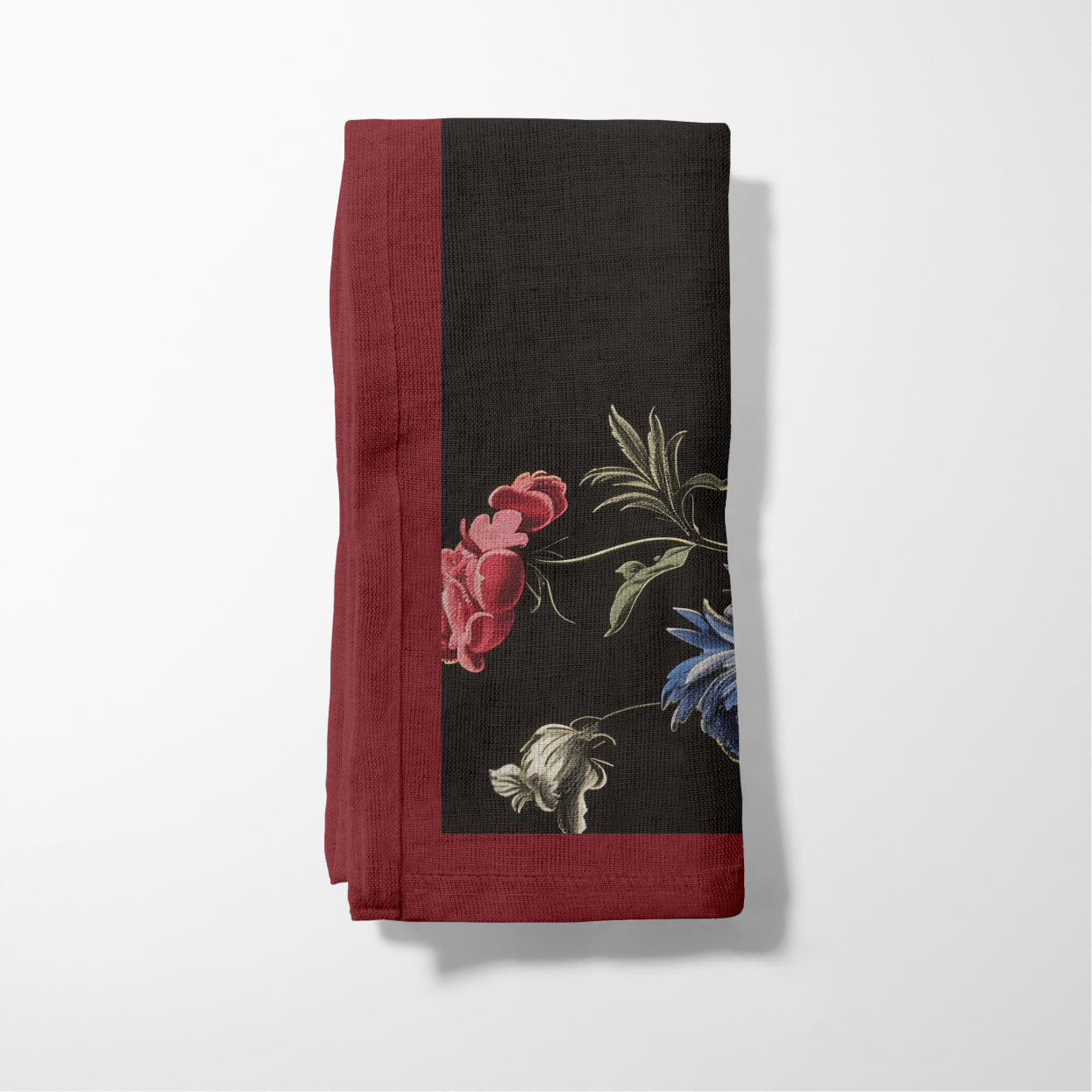 Baroque Blooms Napkin in Dark Canvas