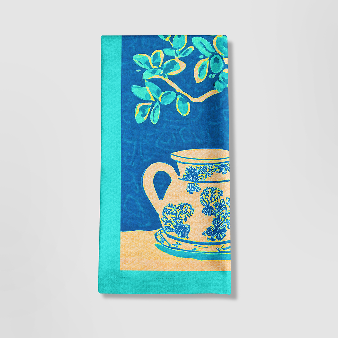 Zen Brew Tea Towel in Aqua