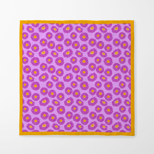 Purple Paper Daisy Napkin in Organic Cotton Voile