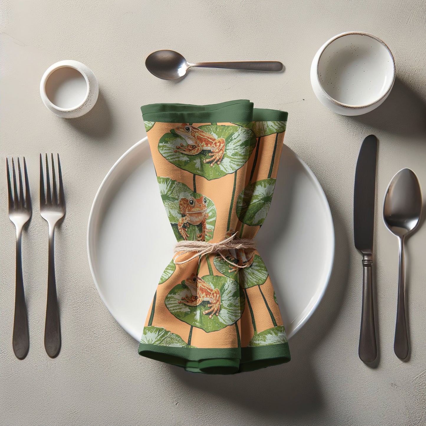 Frogs in Peach - Napkin