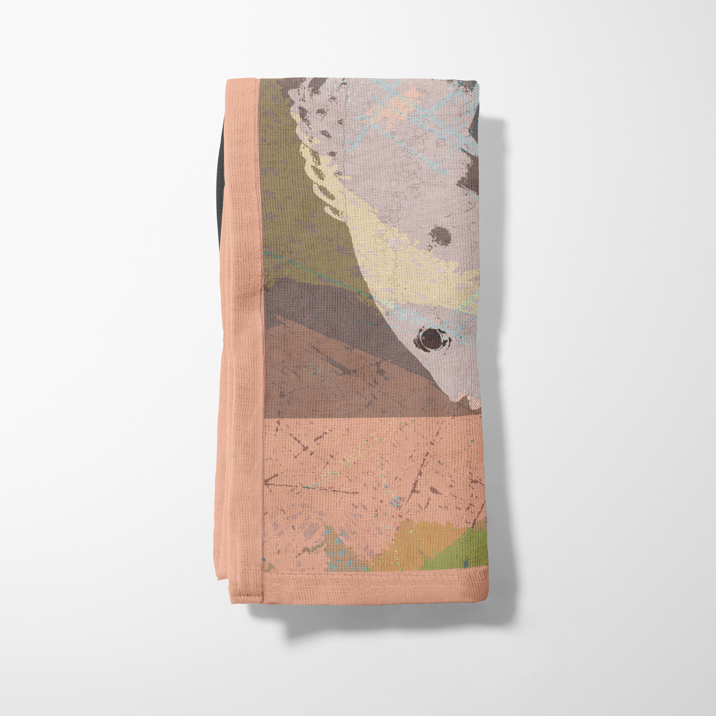 Two Fish Peach Napkin in Lightweight Linen