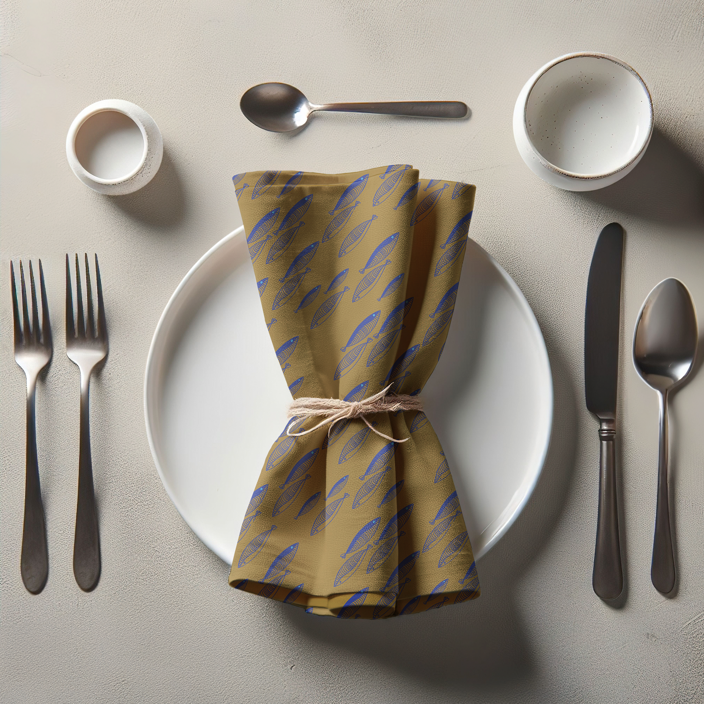 Fish Napkin in Orange & Blue