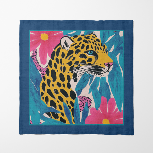 Feline Queen napkin in Classic Navy