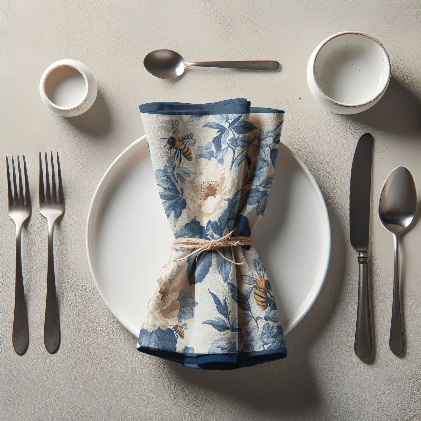 Honey Garden Napkin in Heritage Navy