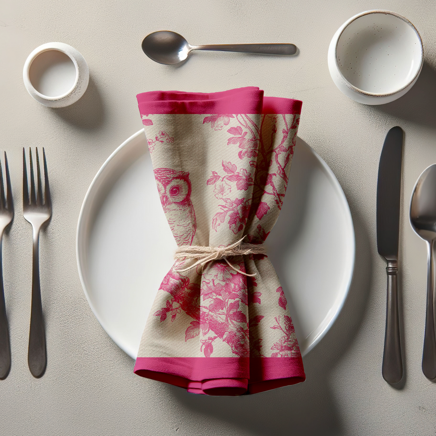 Enchanted Owl Napkin in Sweet Pink