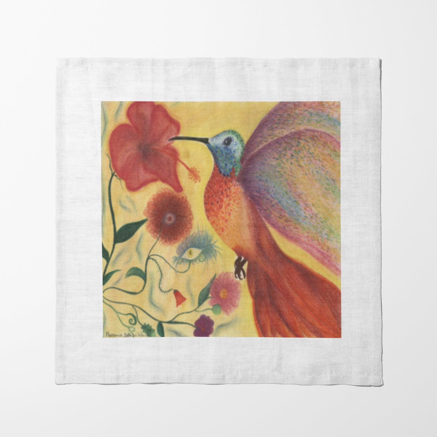 Beija Flor in White Napkin