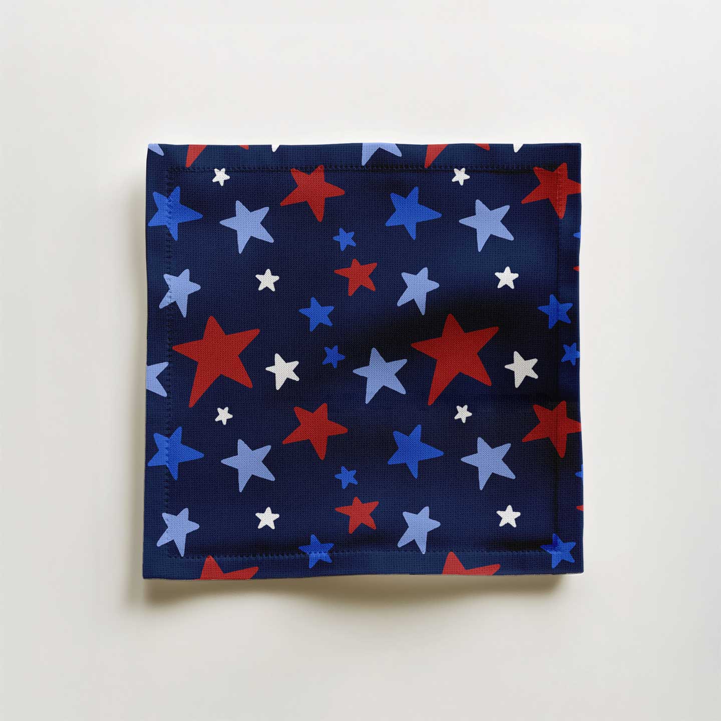 Star Spangled Banner Cocktail Napkin in Organic Cotton Voile