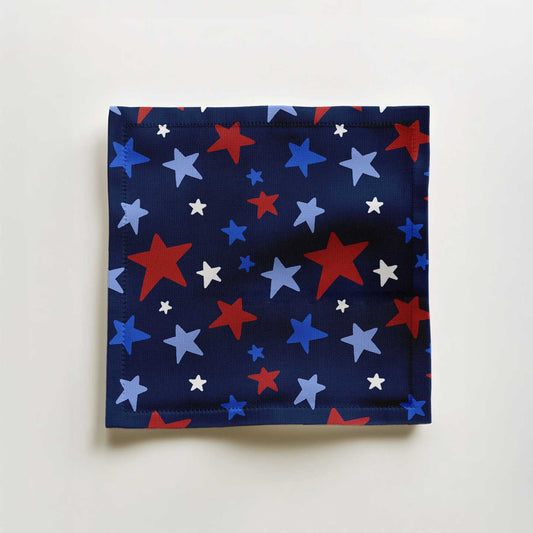 Star Spangled Banner Cocktail Napkin in Organic Cotton Voile