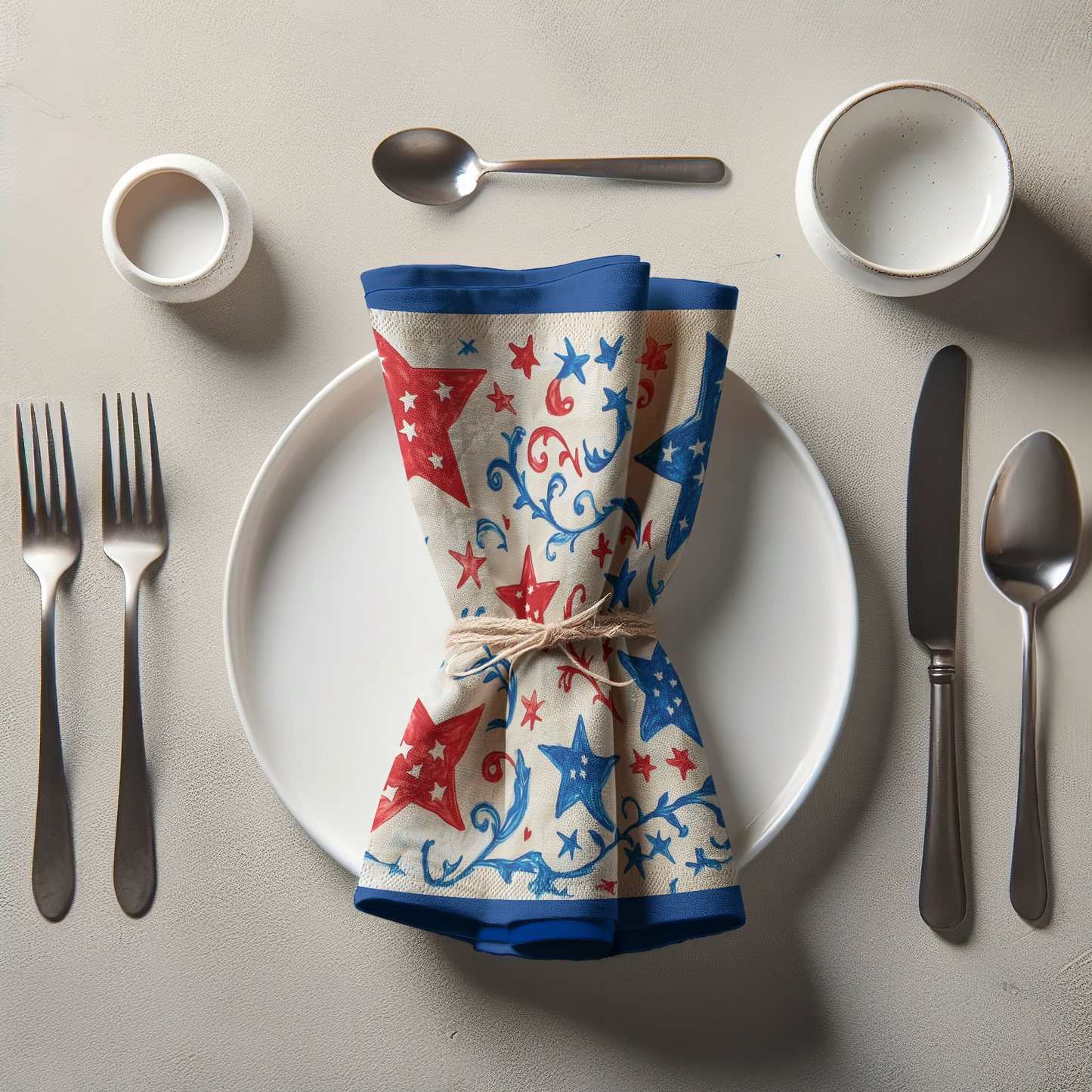 Red & Blue Stars Napkin