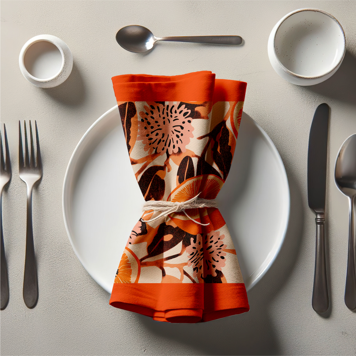 Island Fruit Napkin in Hot Orange