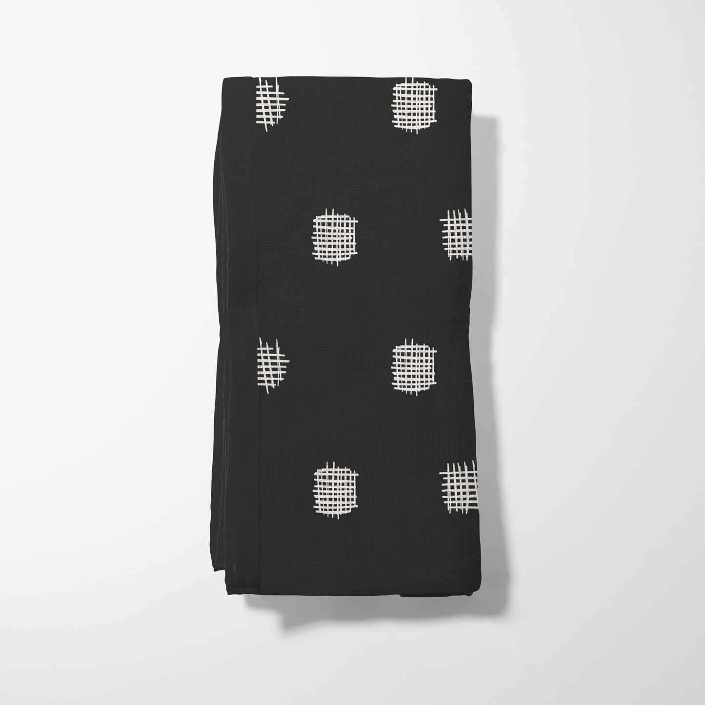 Black and White Cross Stitch Napkin