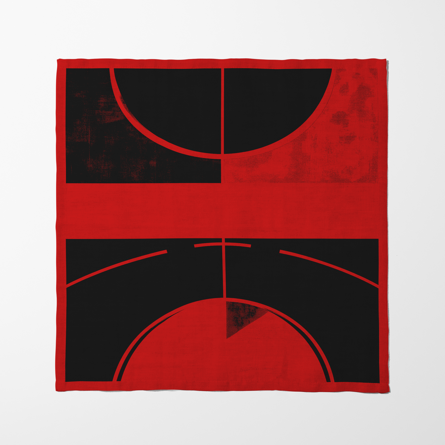 Black and Red Basketball Napkin