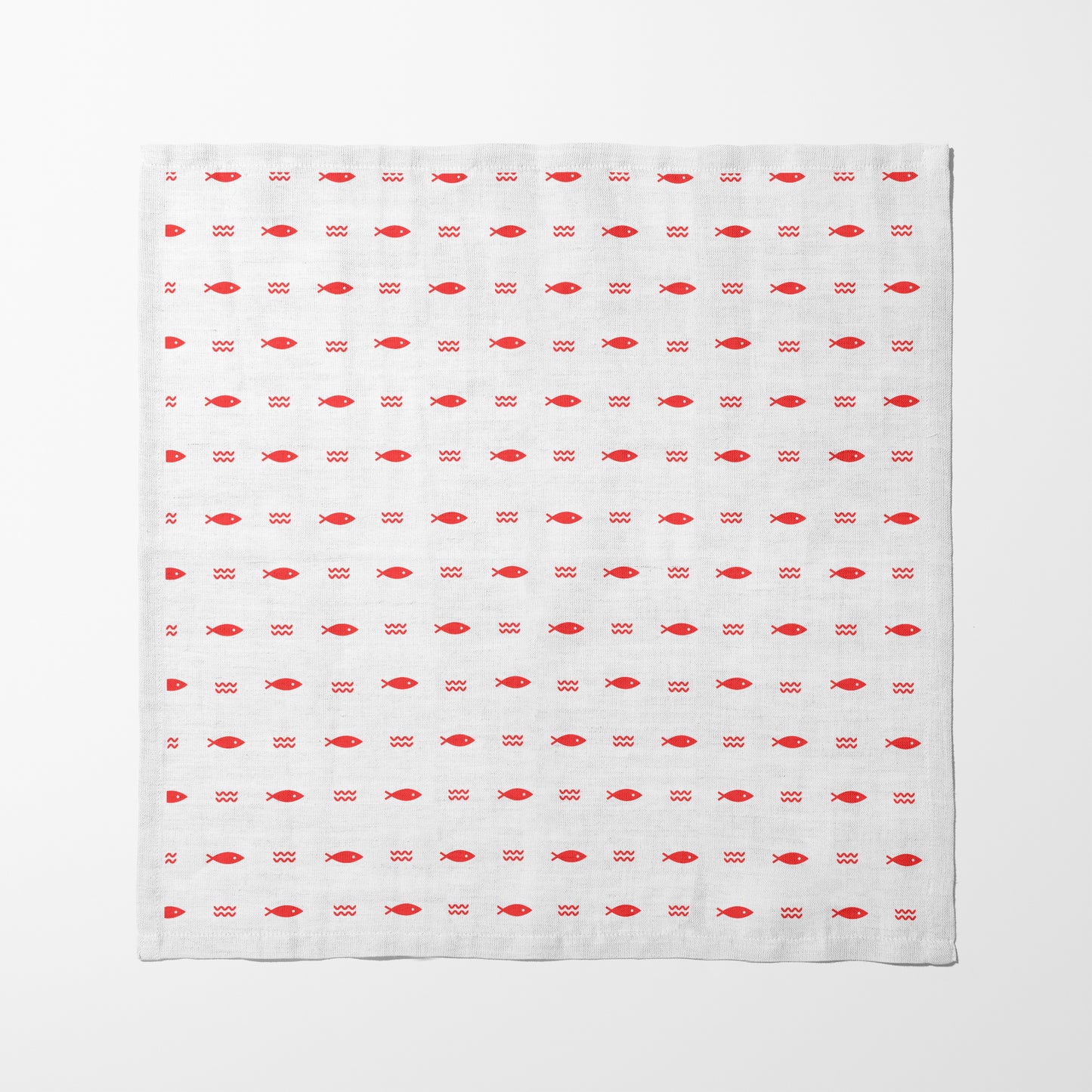 Fish and Waves Napkin in Red