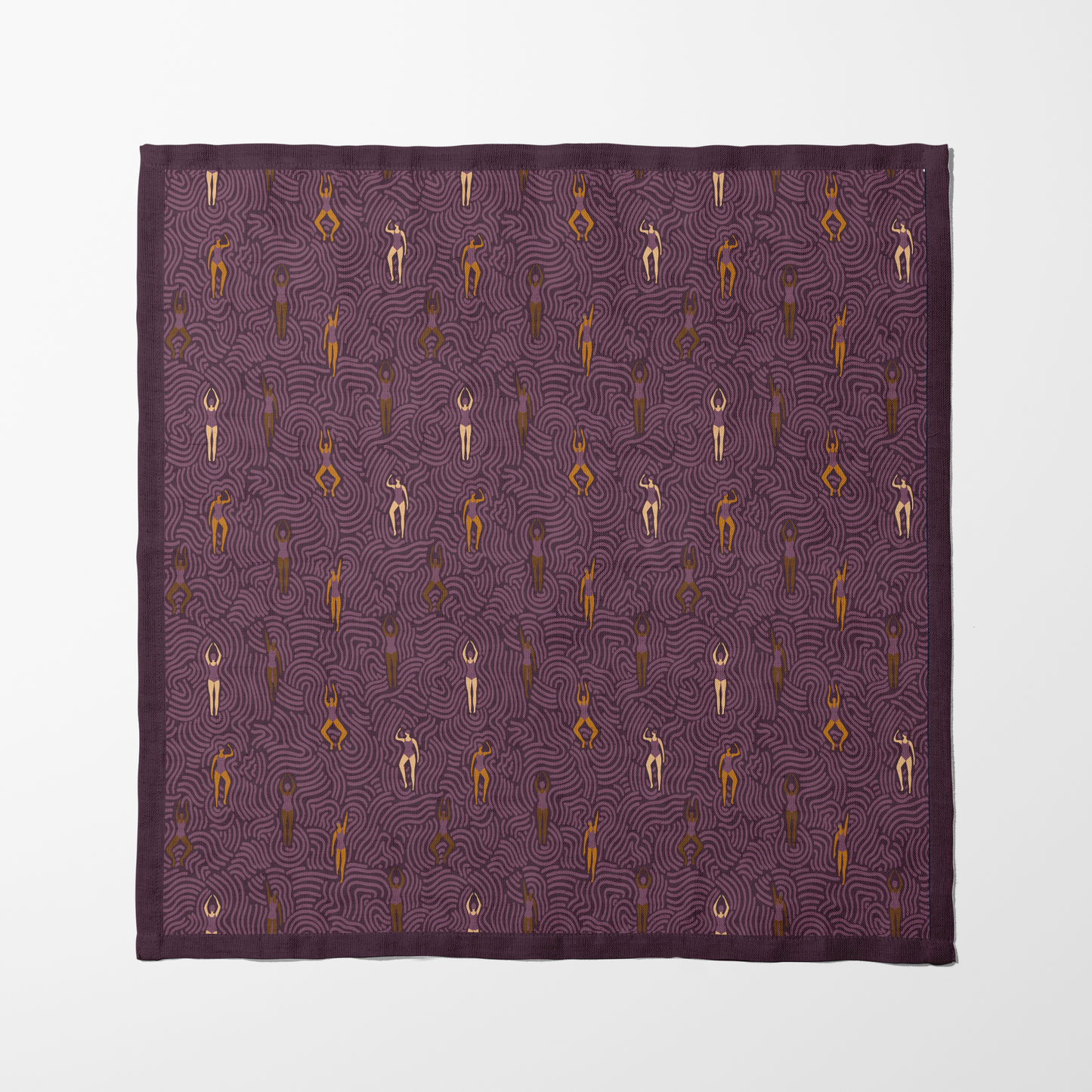 Swimmers in Summer in Plum Napkin in Lightweight Linen