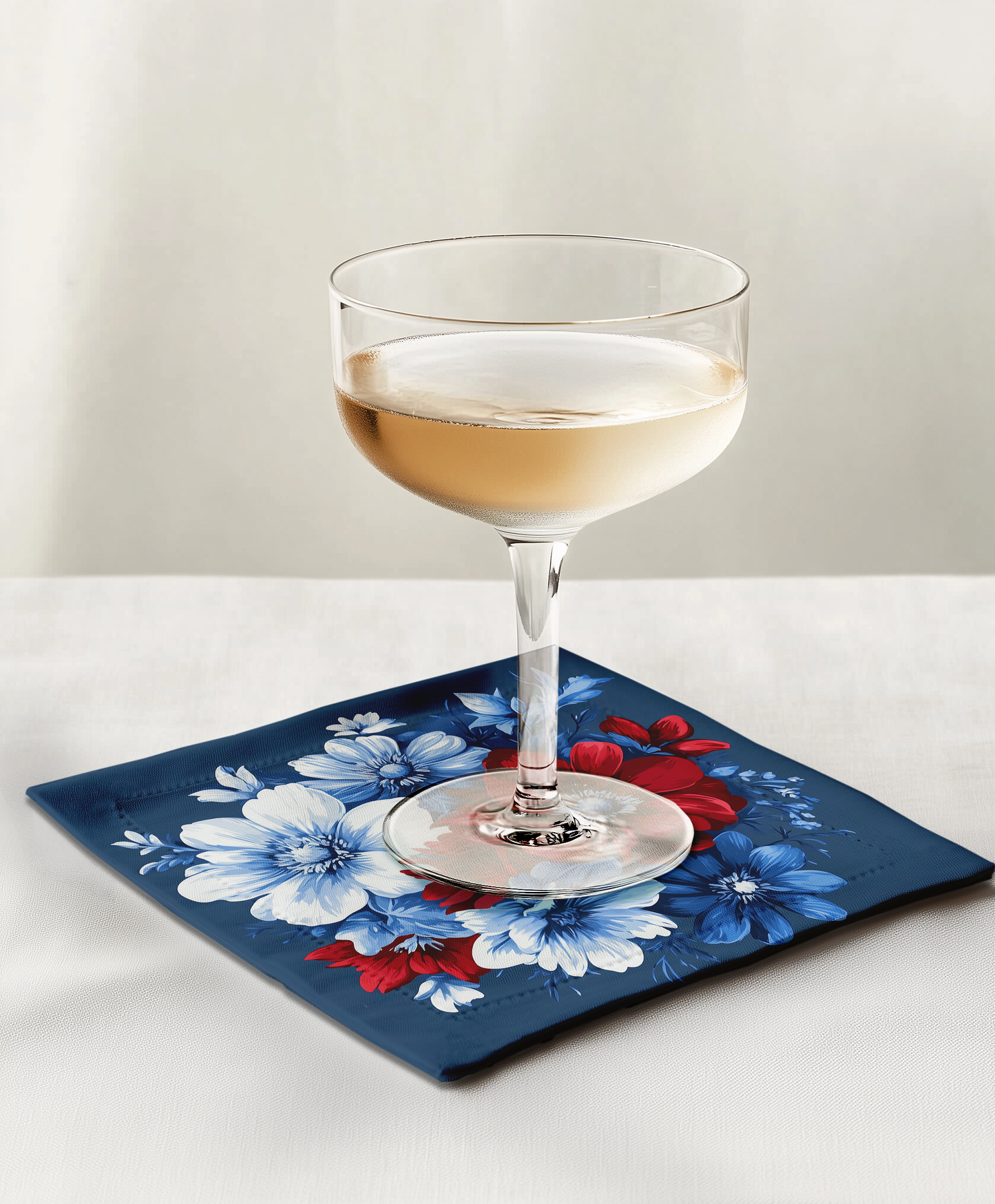 Red, White & Bloom Cocktail Napkin