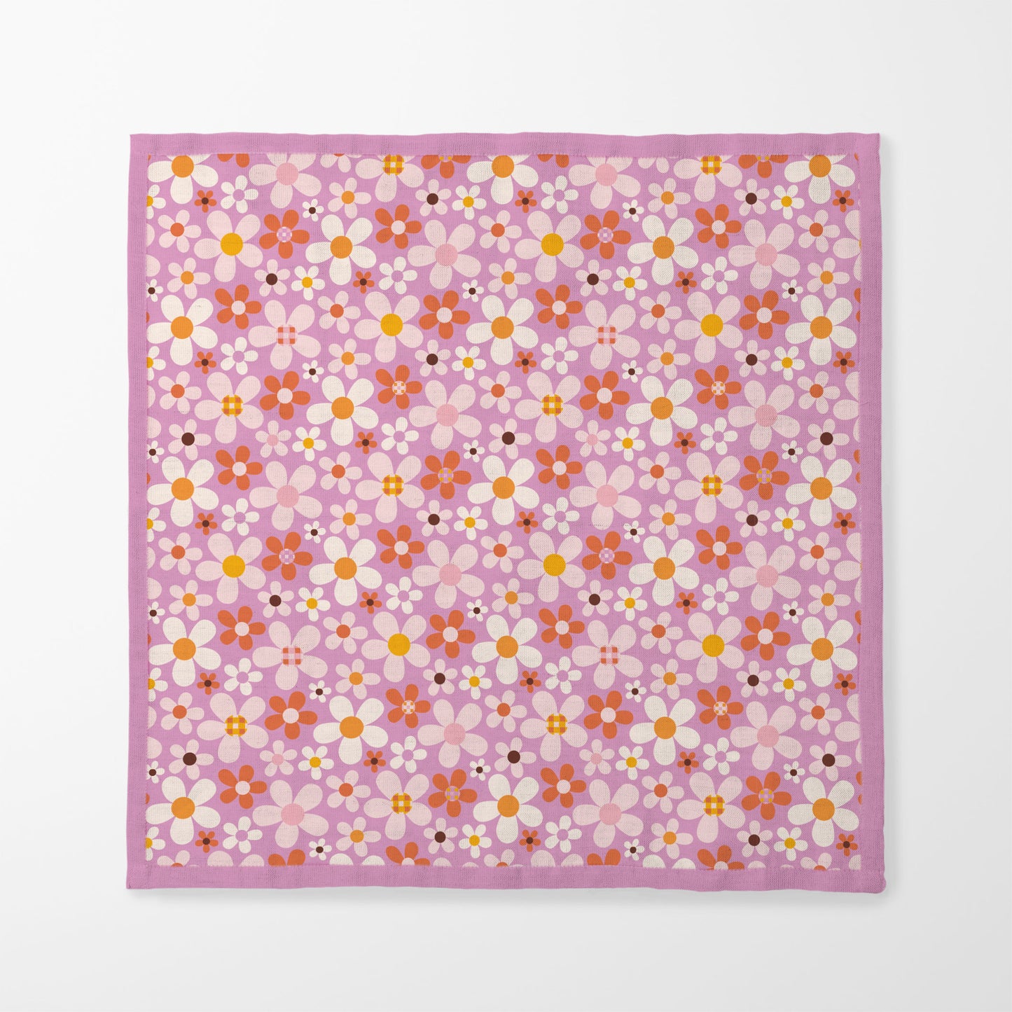 Retro Flowers - Organic Cotton Voile