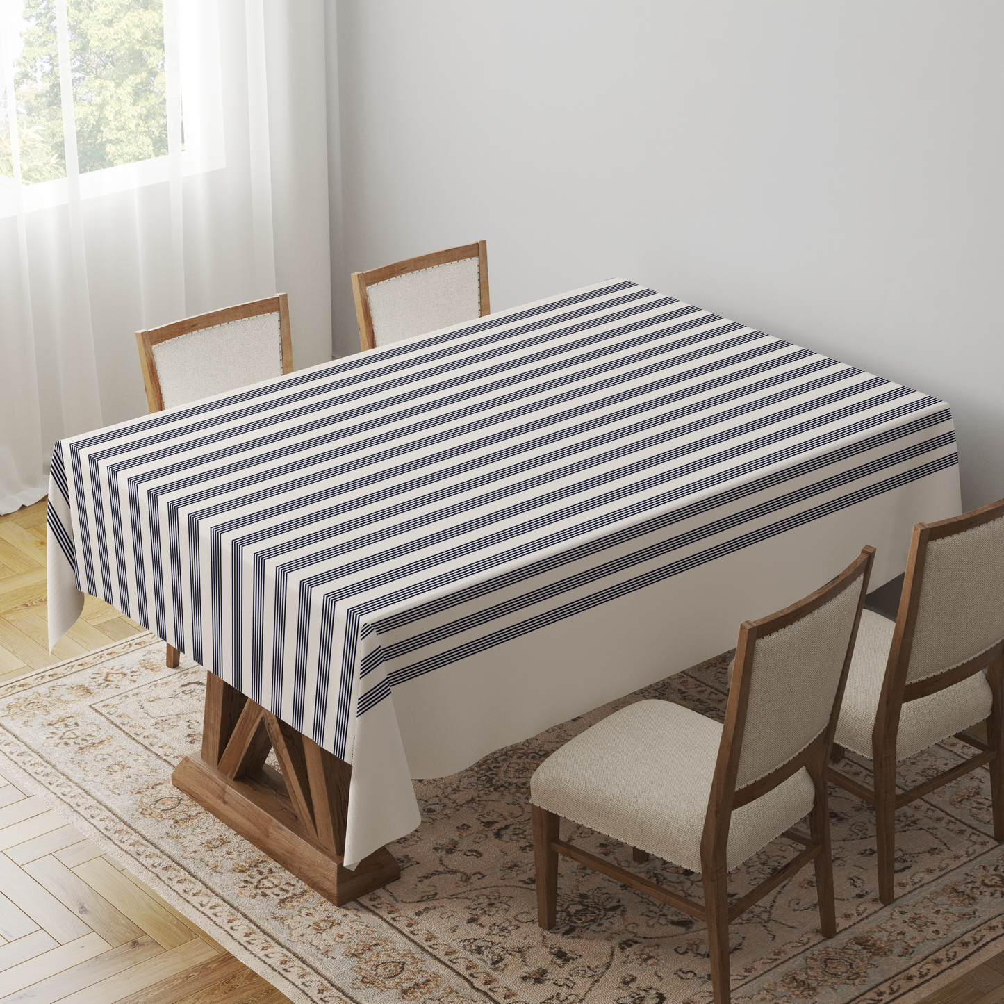 Retro Stripe Tablecloth - Linen