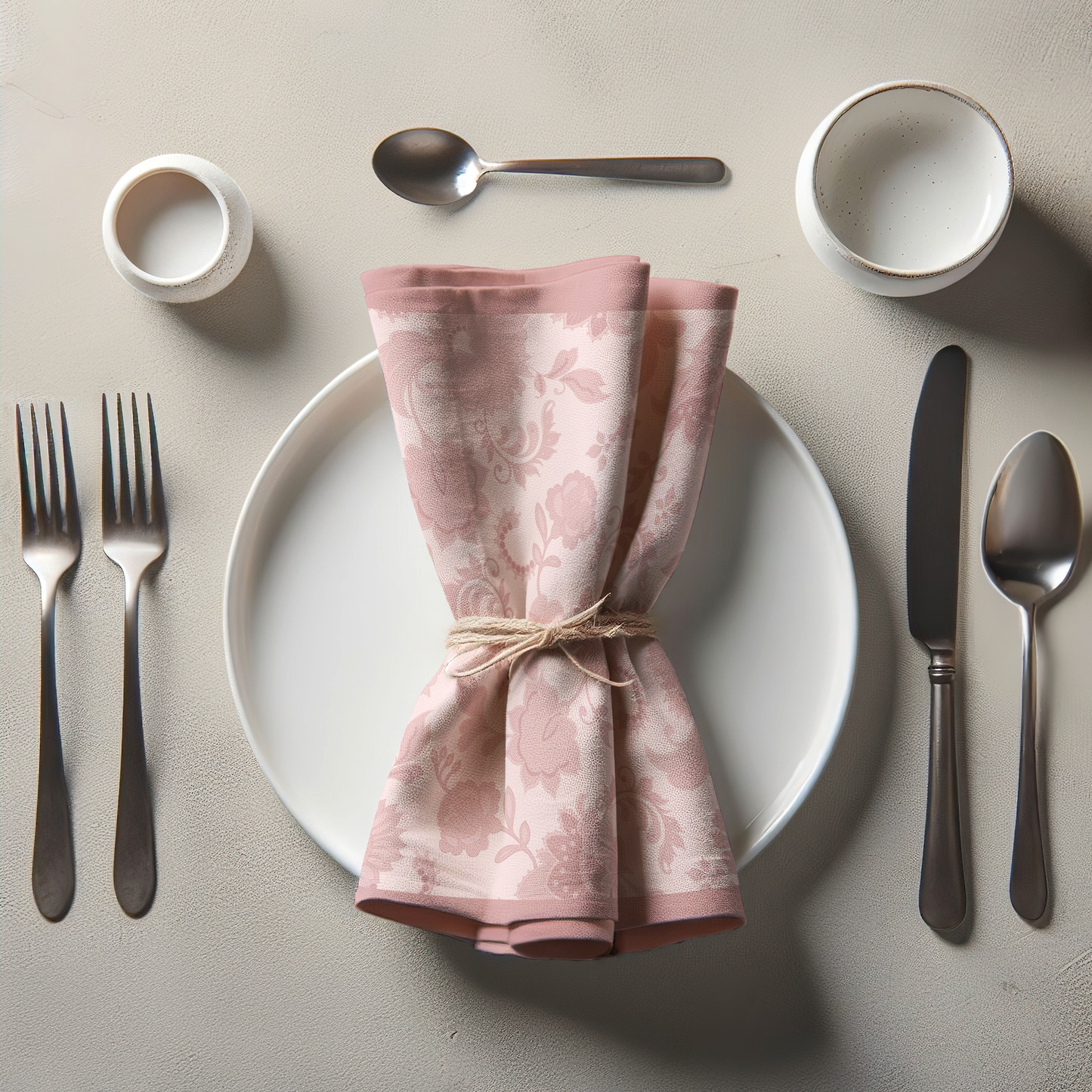 Dusty Rose Legacy Lace Napkin in Soft-Structured Linen