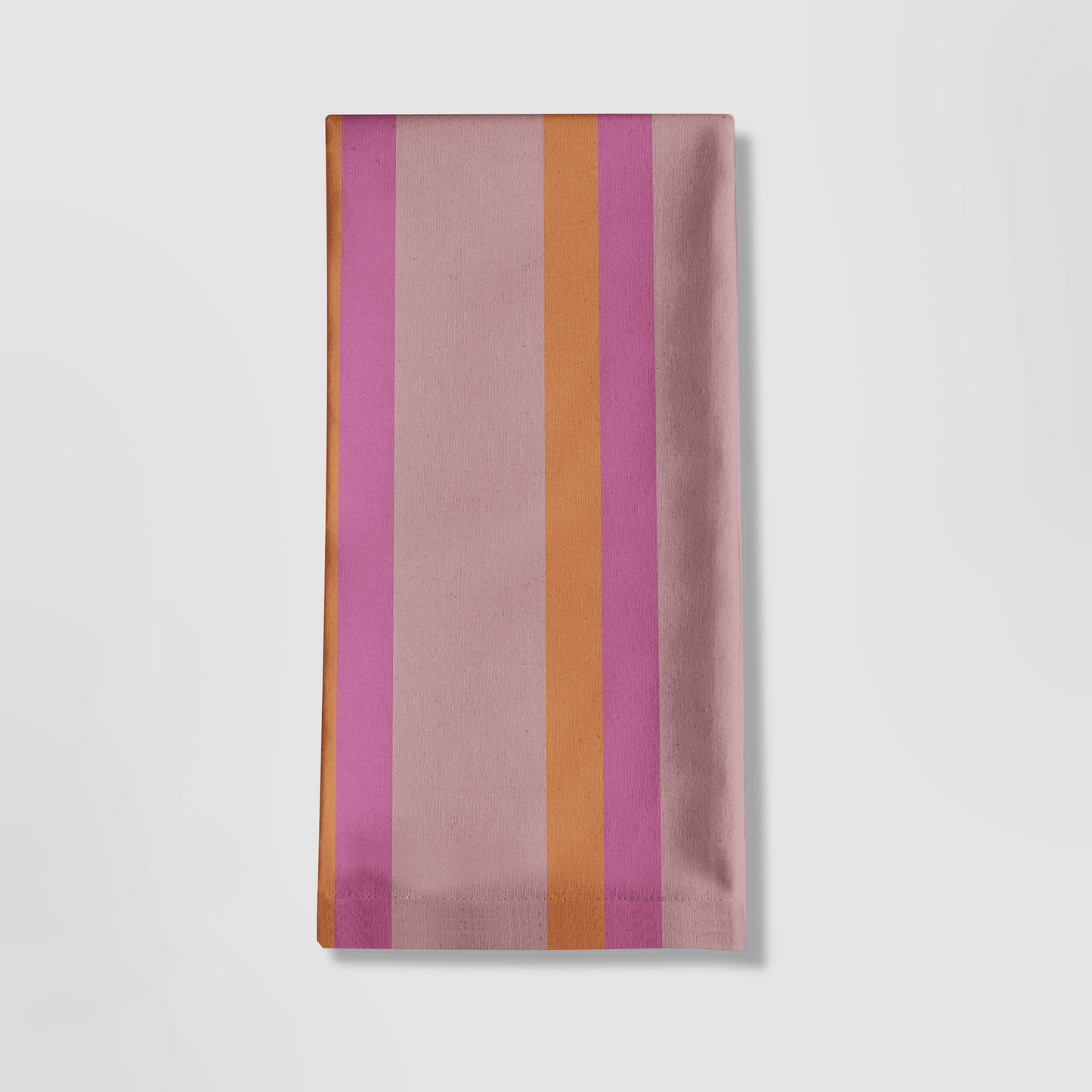 Candy Stripes Tea Towel in Orange & Pink in Mid Weight cotton Twill
