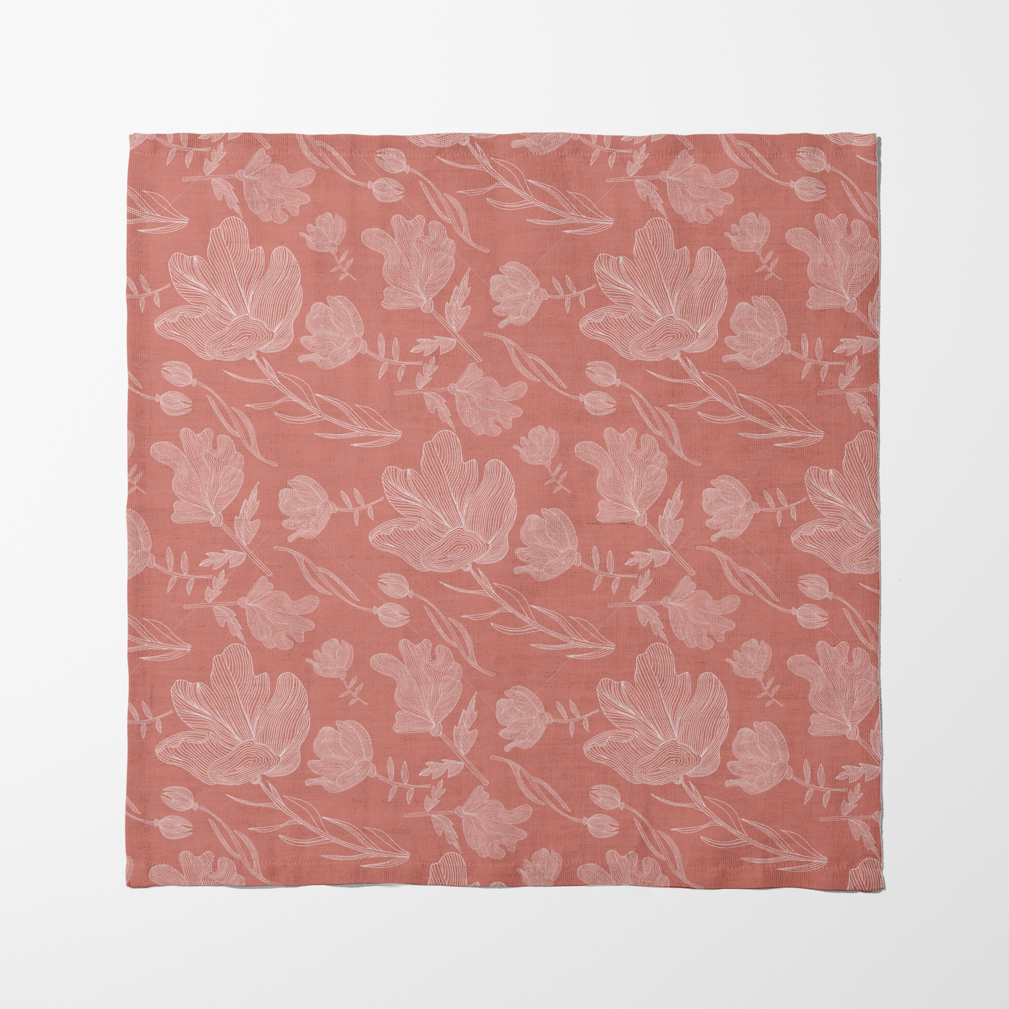 Summer Flowers Napkin in Coral
