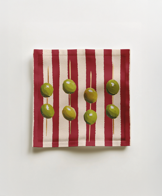 Olive Cocktail Napkin