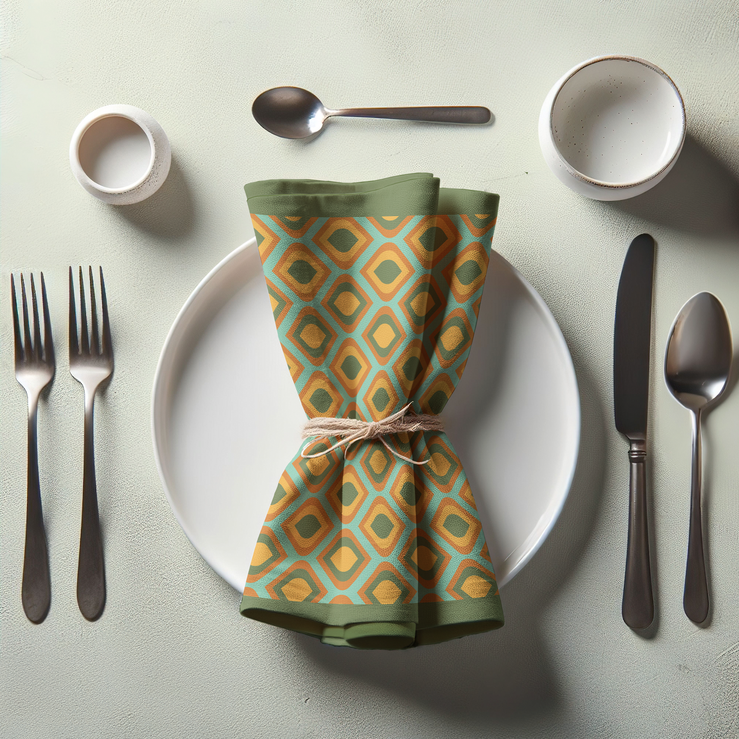 Mod Eye Candy Napkin in Olive Green