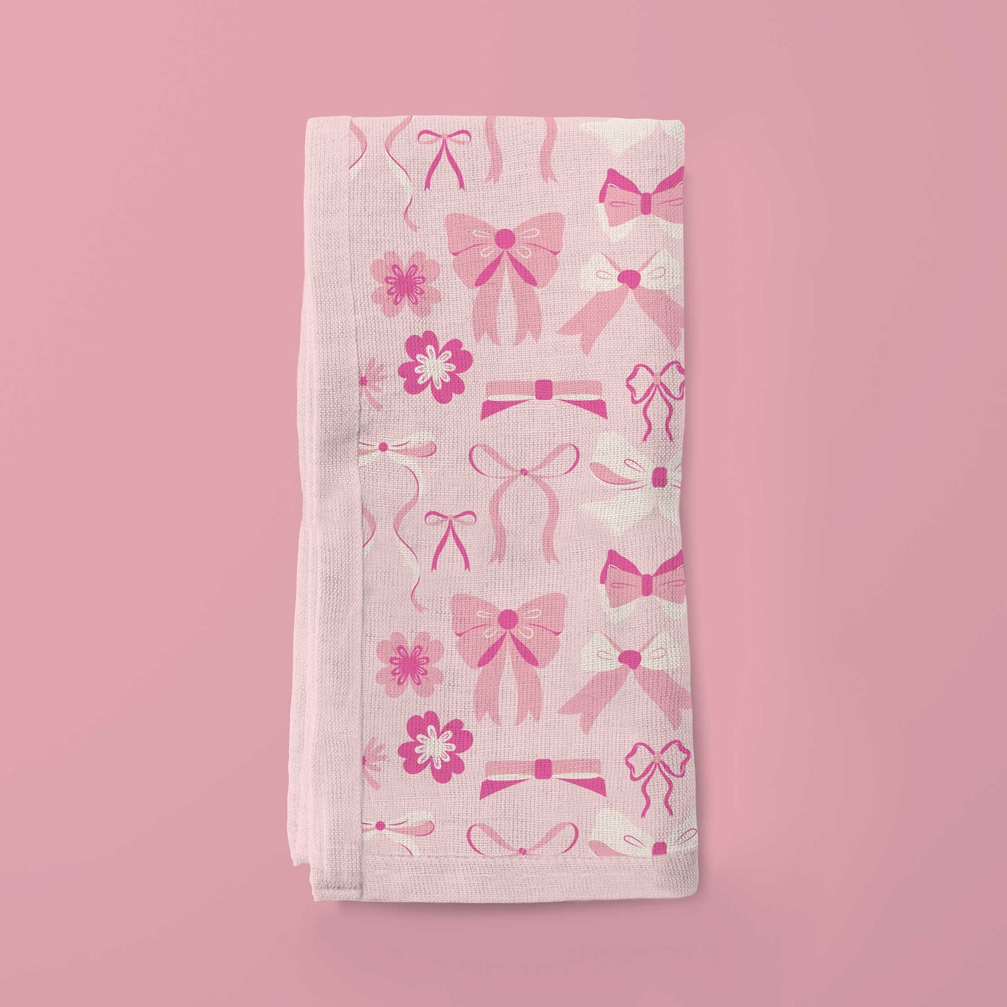 Pink Bows - Organic Cotton Voile