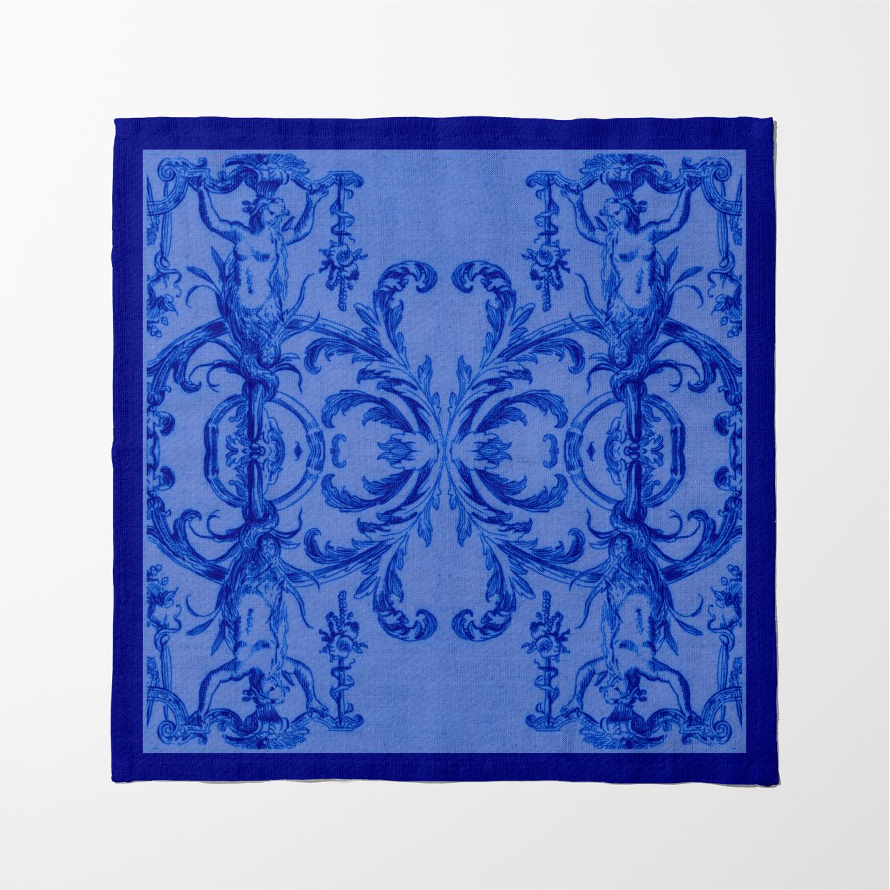 Sea Maiden Toile Napkin in Sapphire Blue