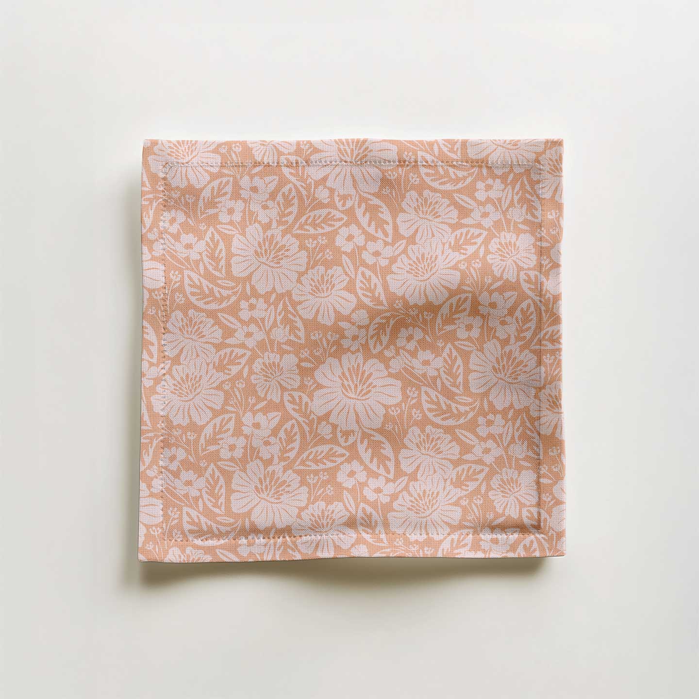 French Floral Cocktail Napkin in Organic Cotton Voile