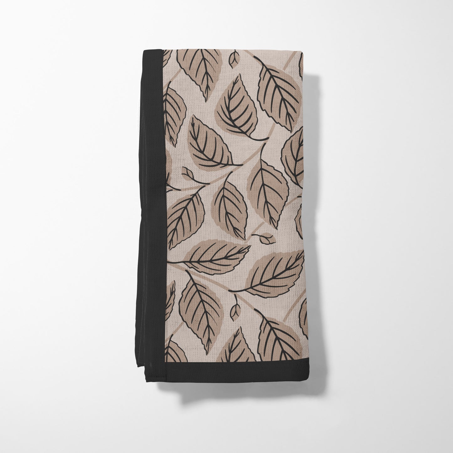 Bowing Birch Leaves in Taupe Napkin in Organic Cotton Voile