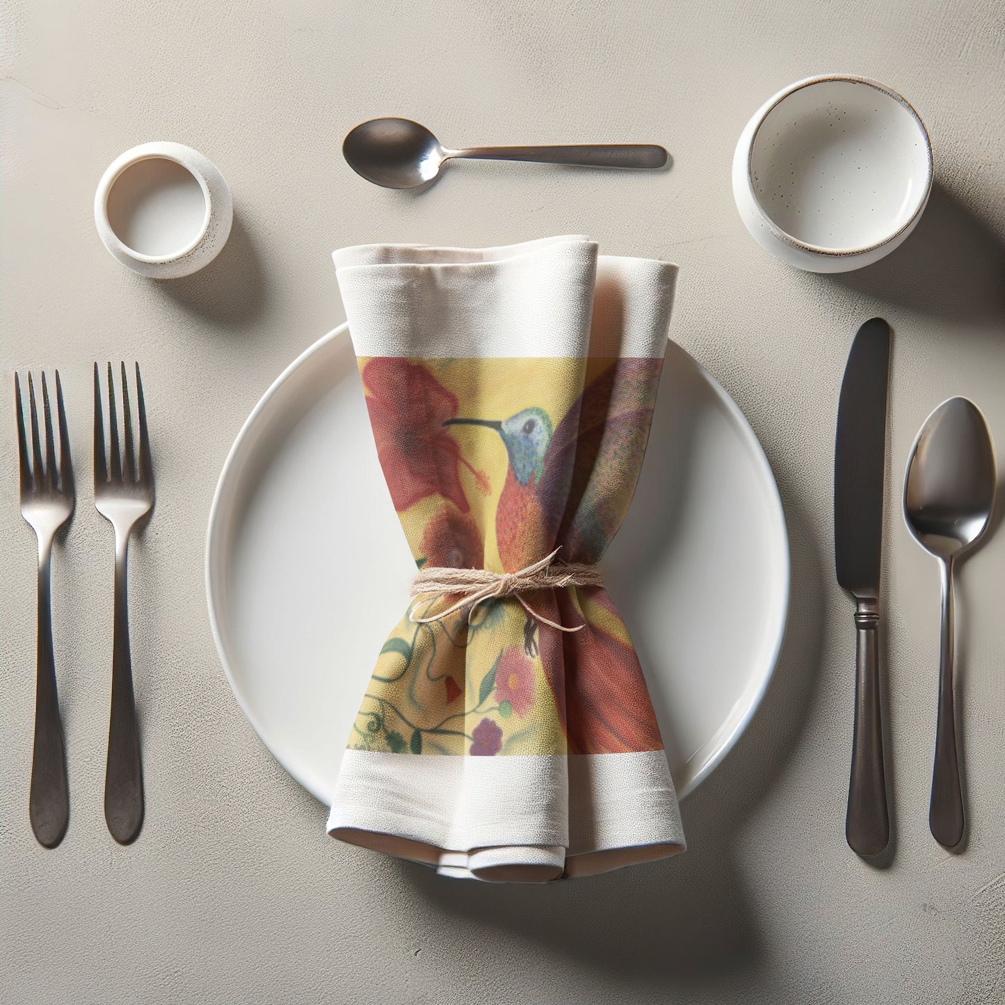 Beija Flor in White Napkin