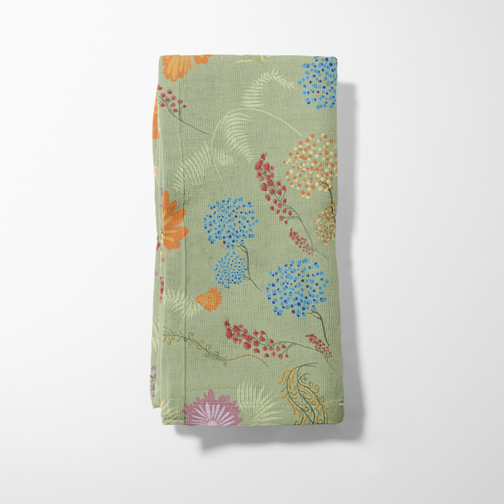 Botanical Medley in Light Green Napkin