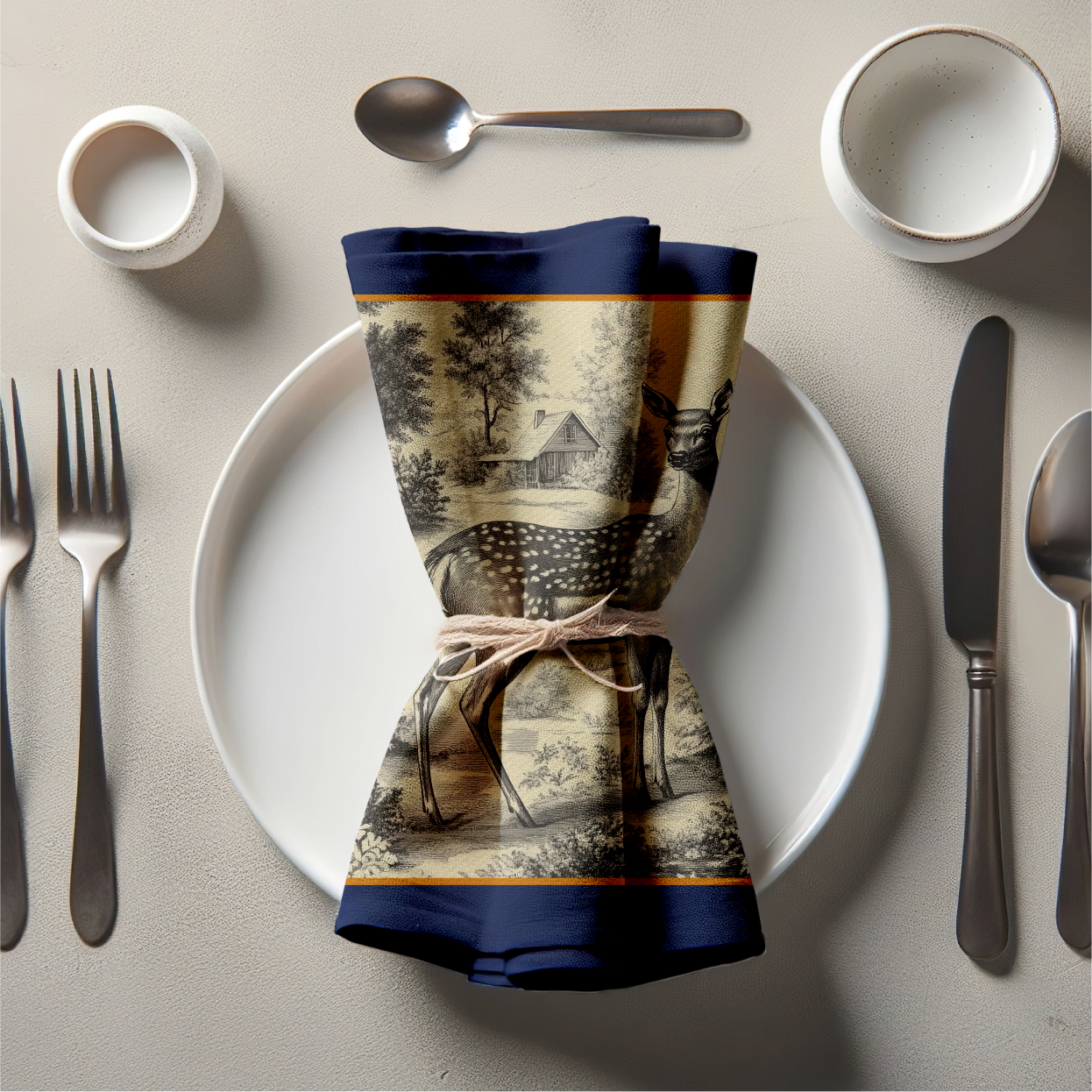 Doe Toile Napkin in Vintage Classic