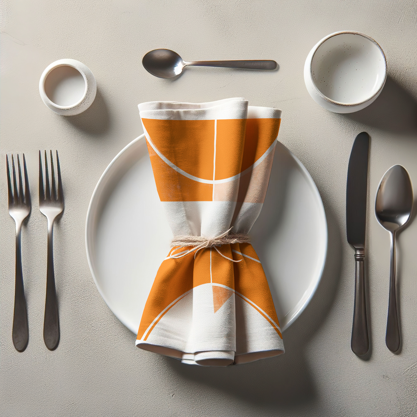 White and Orange Basketball Napkin