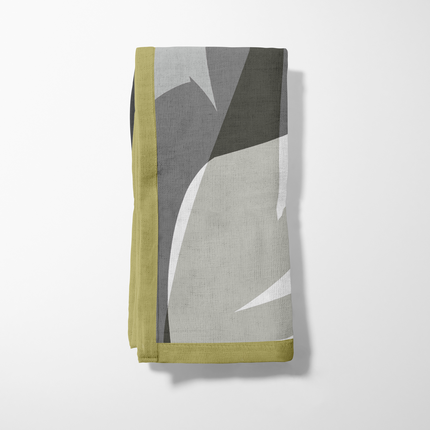 Gray with Layers Napkin in Green in Linen