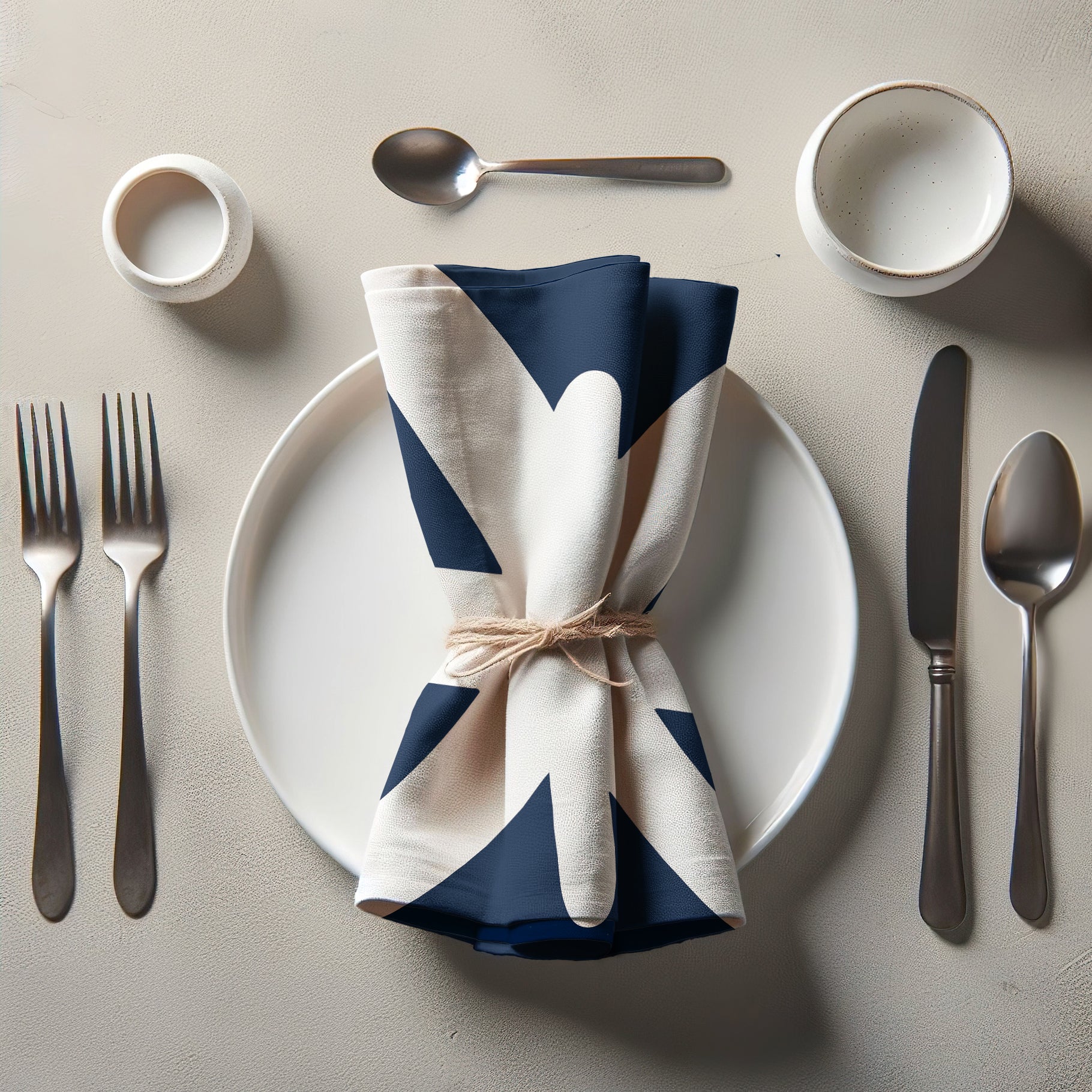 Astérisko in White and Navy Napkin