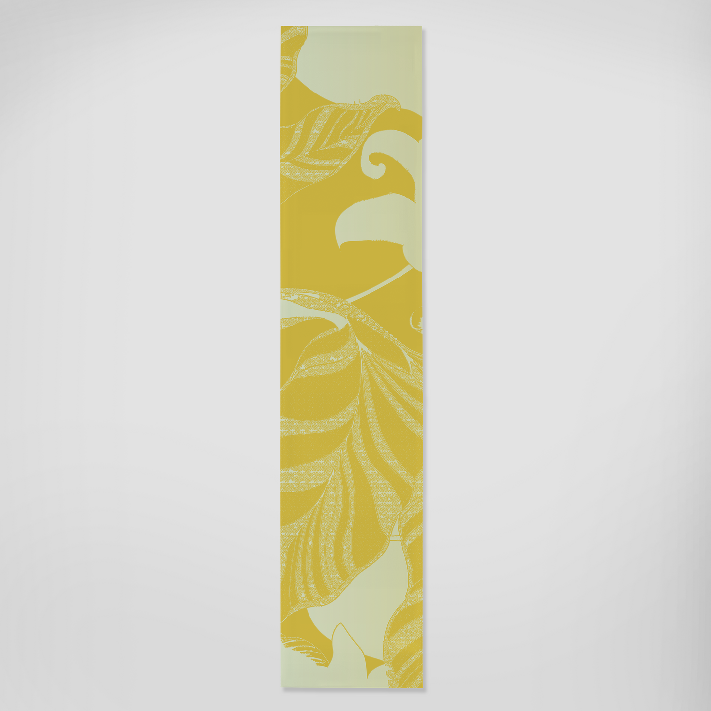 Table Runner in Sunny Tropical Paissage in Mid Cotton Twill