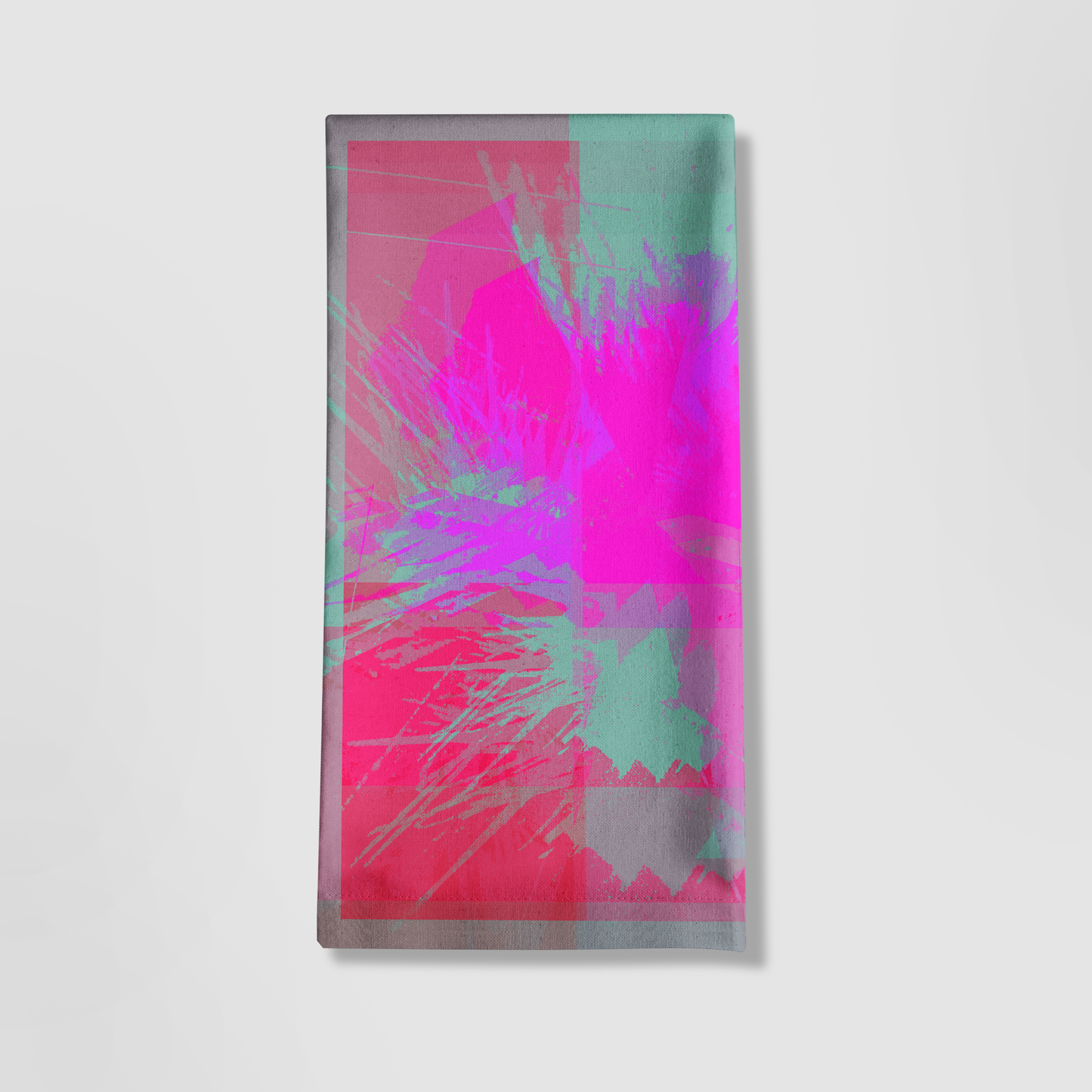 Flower Burst Tea Towel in Pink in Mid-Weight Cotton Twill