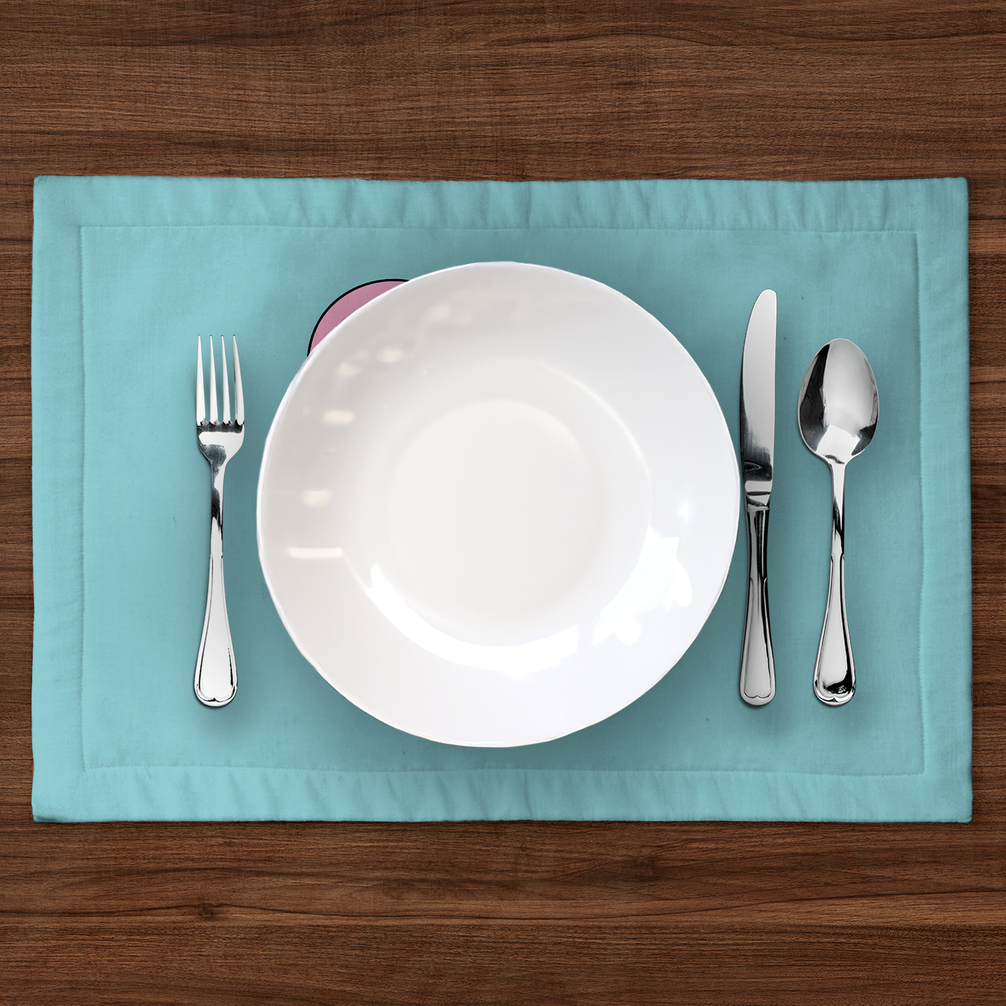 Mustache Heart with Aqua Blue Placemat