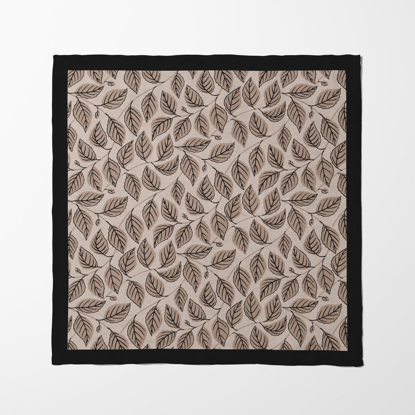 Bowing Birch Leaves in Taupe Napkin in Organic Cotton Voile
