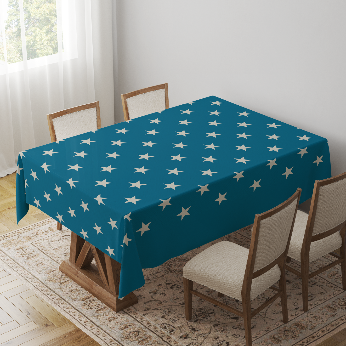 ONE Stars Tablecloth in Cerulean